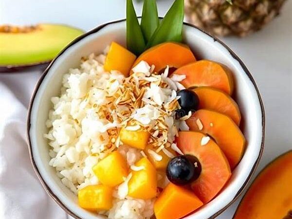 Quick Coconut Rice Bowl With Seasonal Fruits