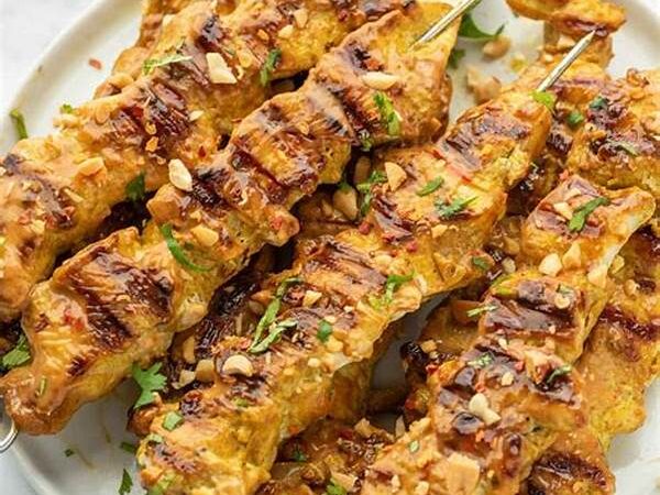 Quick Grilled Chicken Skewers With Satay Sauce