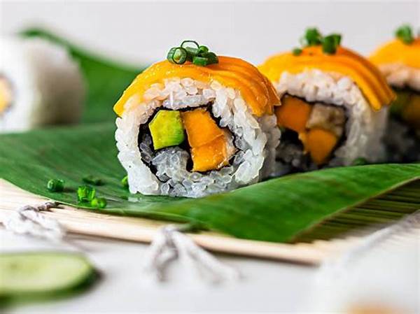 Vegan Sushi Rolls With Tempeh & Tropical Fruits