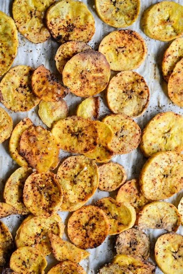 Quick Baked Plantain Chips With Chili